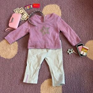 American Girl Doll Casual Outfit, Wallet, and Phone